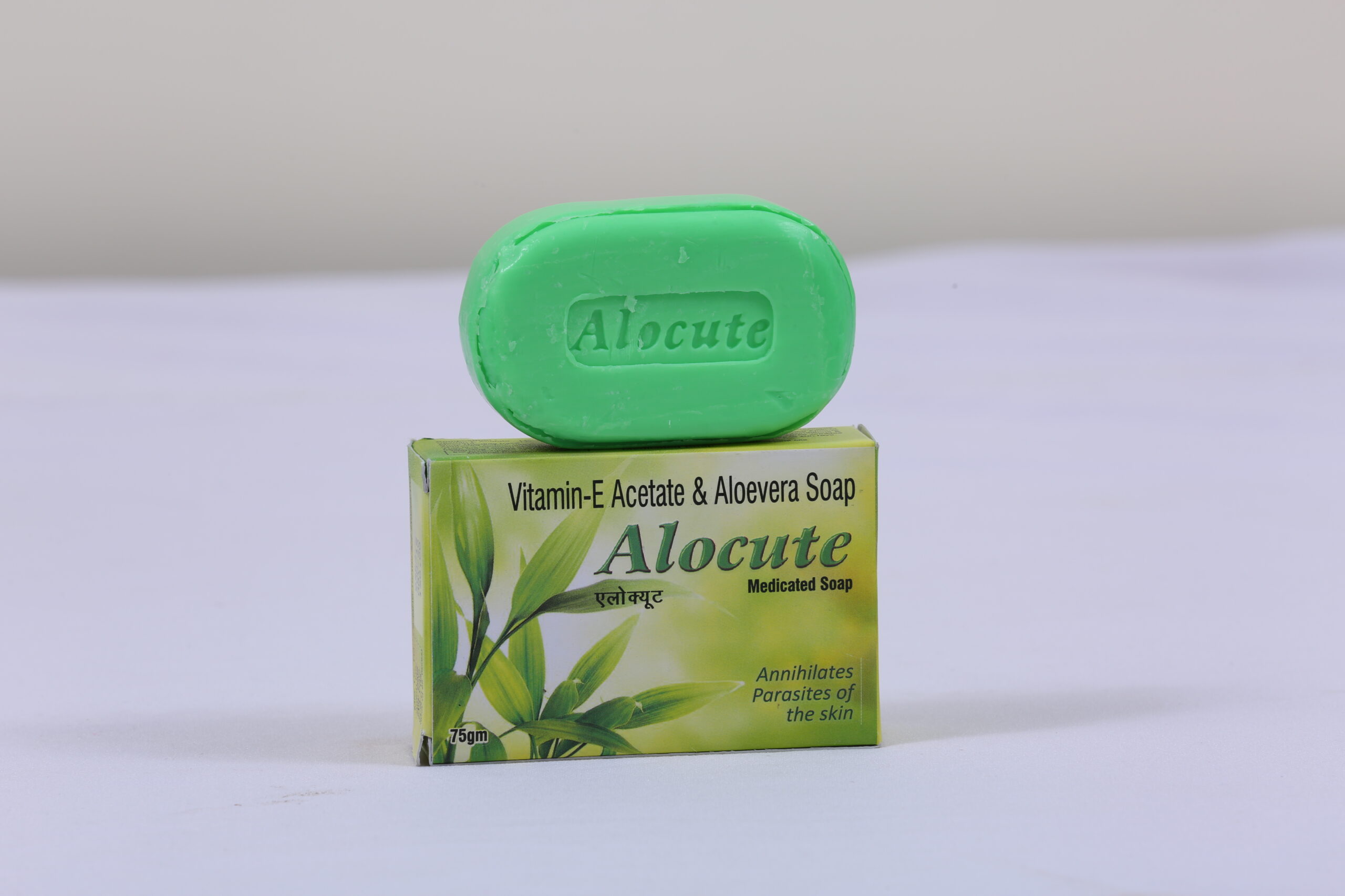 ALOCUTE SOAP (Aloe vera 4 % + Vitamin E 0.25 % +Glycerin 2%)