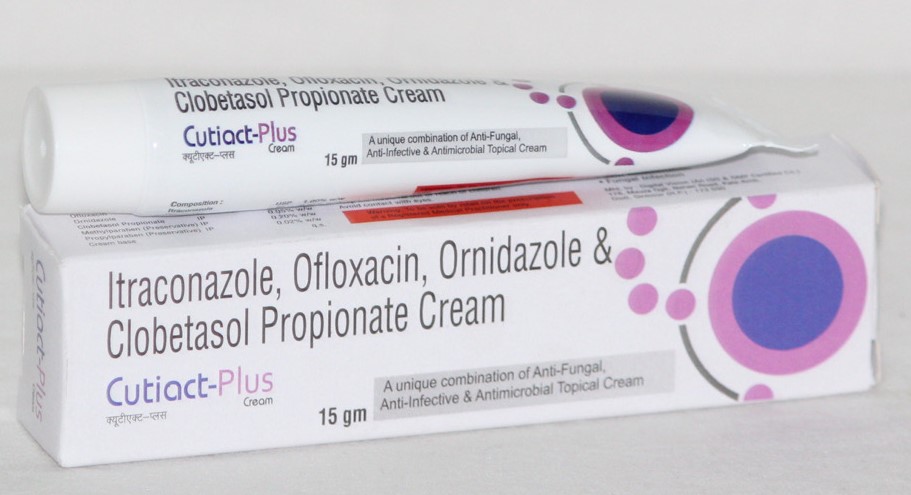 CUTIACT-PLUS (Ofloxacin + Ornidazole + Clobetasole Propionate)