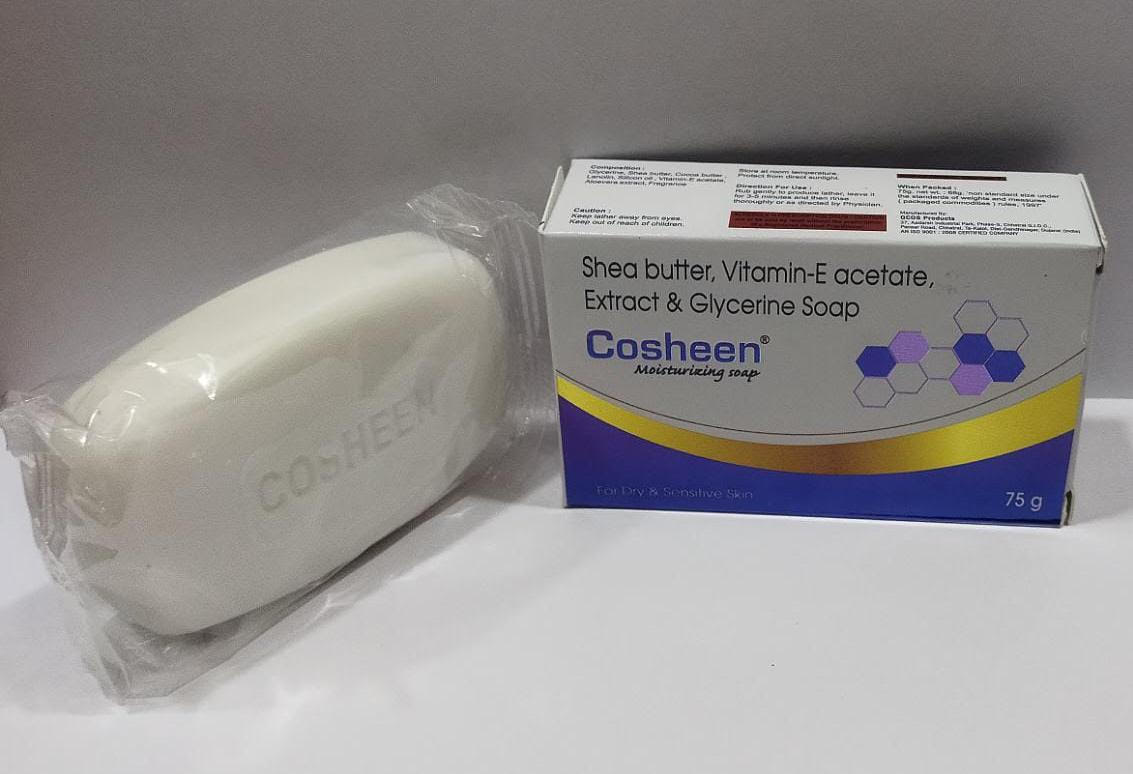 COSHEEN SOAP (Glycerine Shea butter Cocoa butter Lanolin Silicon oil Vitamin-E acetate Alovera extract)