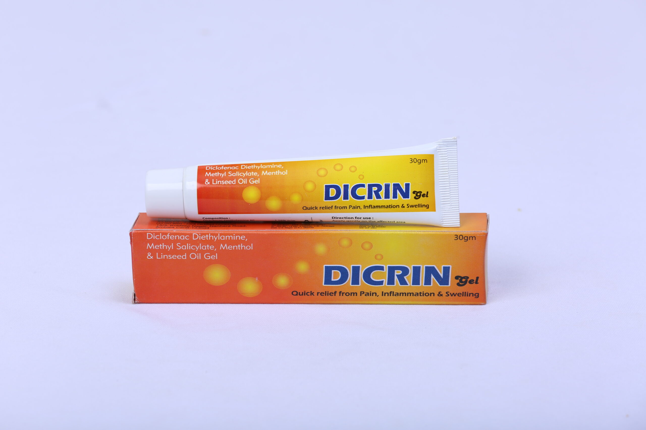 DICRIN GEL (Diclofenac Diethylamine, Methyl Salicylate, Menthol & Linseed oil gel)