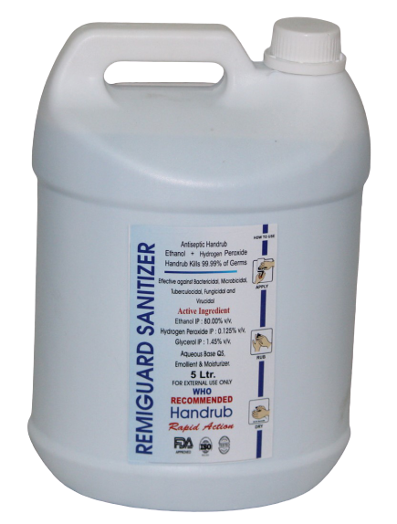REMIGUARD 5LTR (Ethanol IP 80.00% v/v + Hydrogen Peroxide IP + Glycerol)