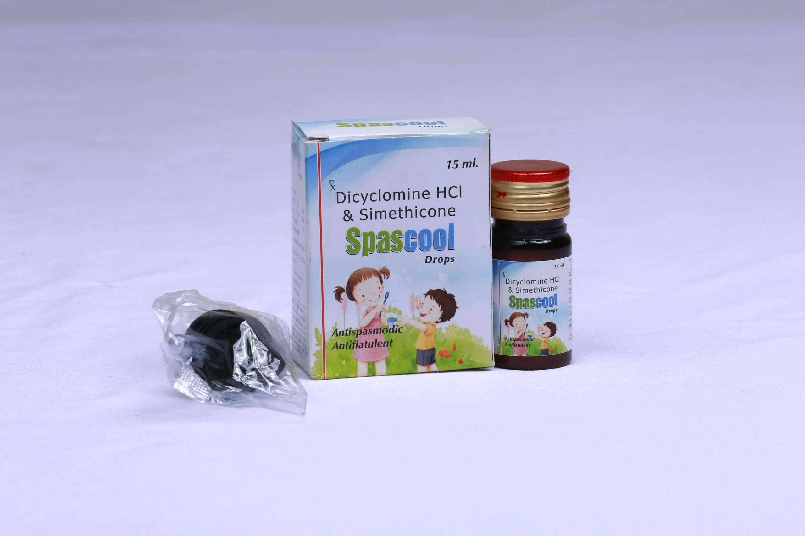 SPASCOOL DROPS (Dicyclomin HCl 10mg. + simethicone 40mg.)